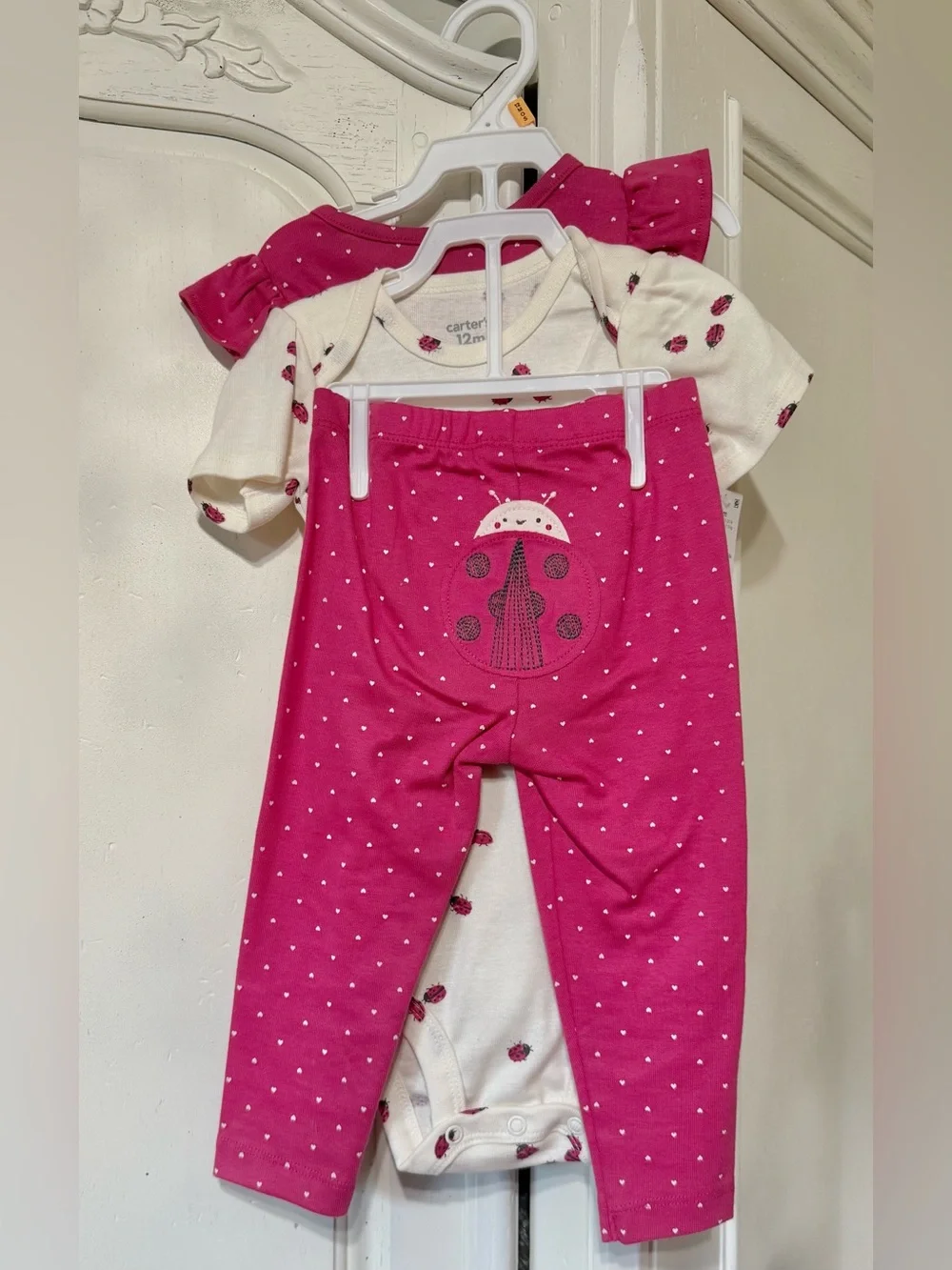 3 for $25 Carter's Hot Pink Ladybug Heart Print Leggings